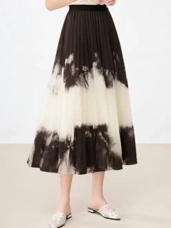 Vintage Tie Dye Pleated Skirt