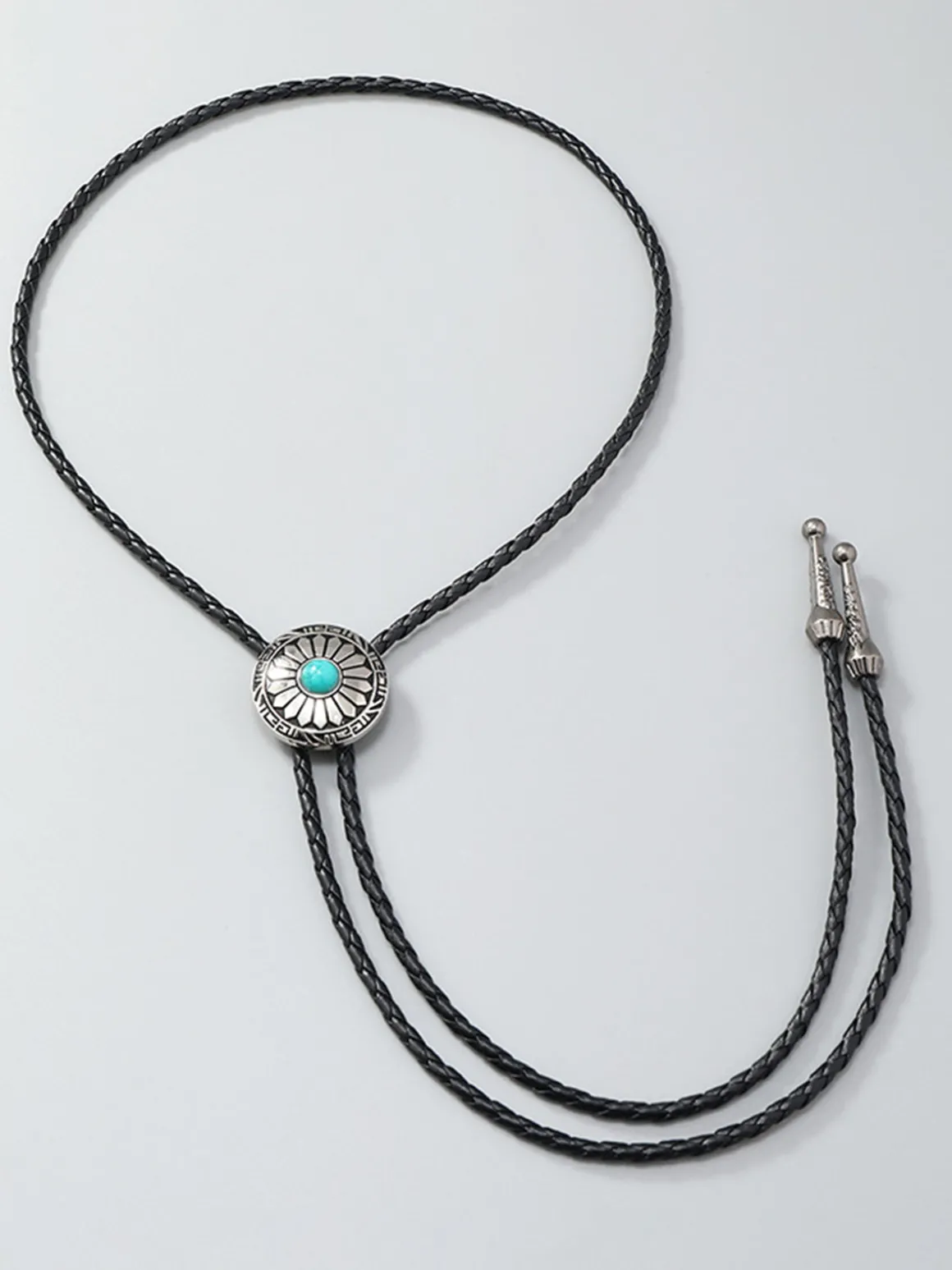 Vintage Turquoise Sunflower Pendant Necklace
