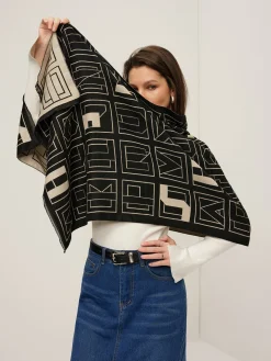 Vintage Two Tone  Letters Scarf
