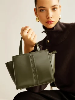 Vintage Two Way Zipper Handbag