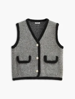 Vintage V-Neck Metal Button Sweater Vest