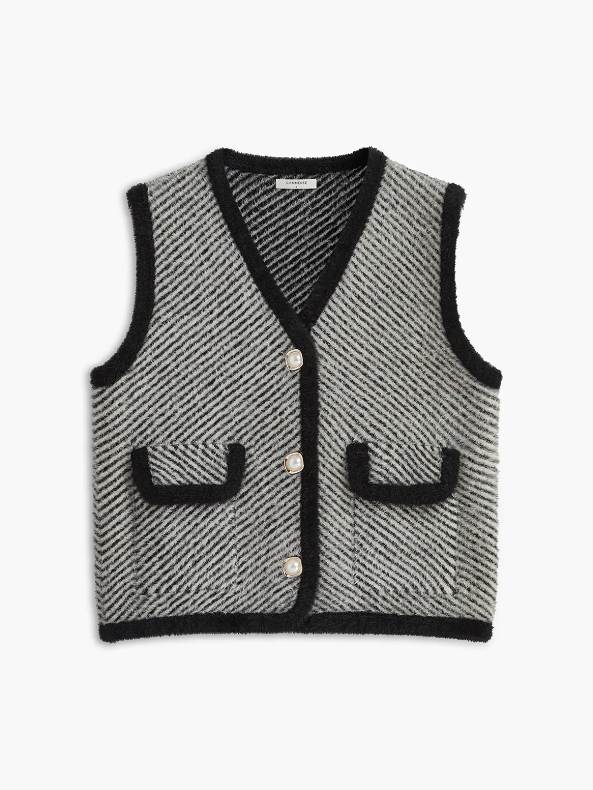 Vintage V-Neck Metal Button Sweater Vest