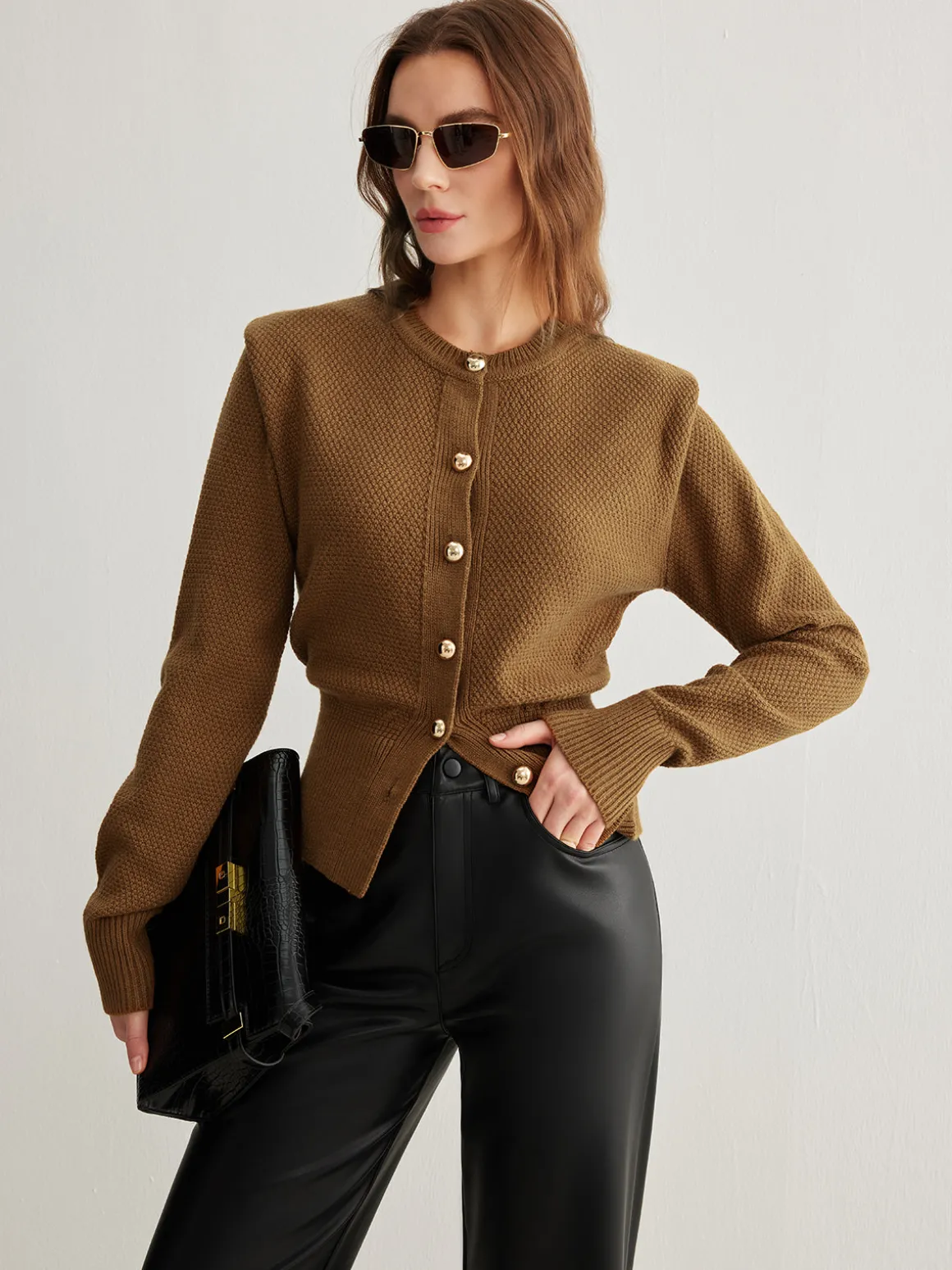 Vintage Wool-Blend Button Down Cardigan