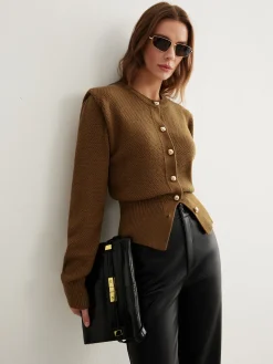 Vintage Wool-Blend Button Down Cardigan