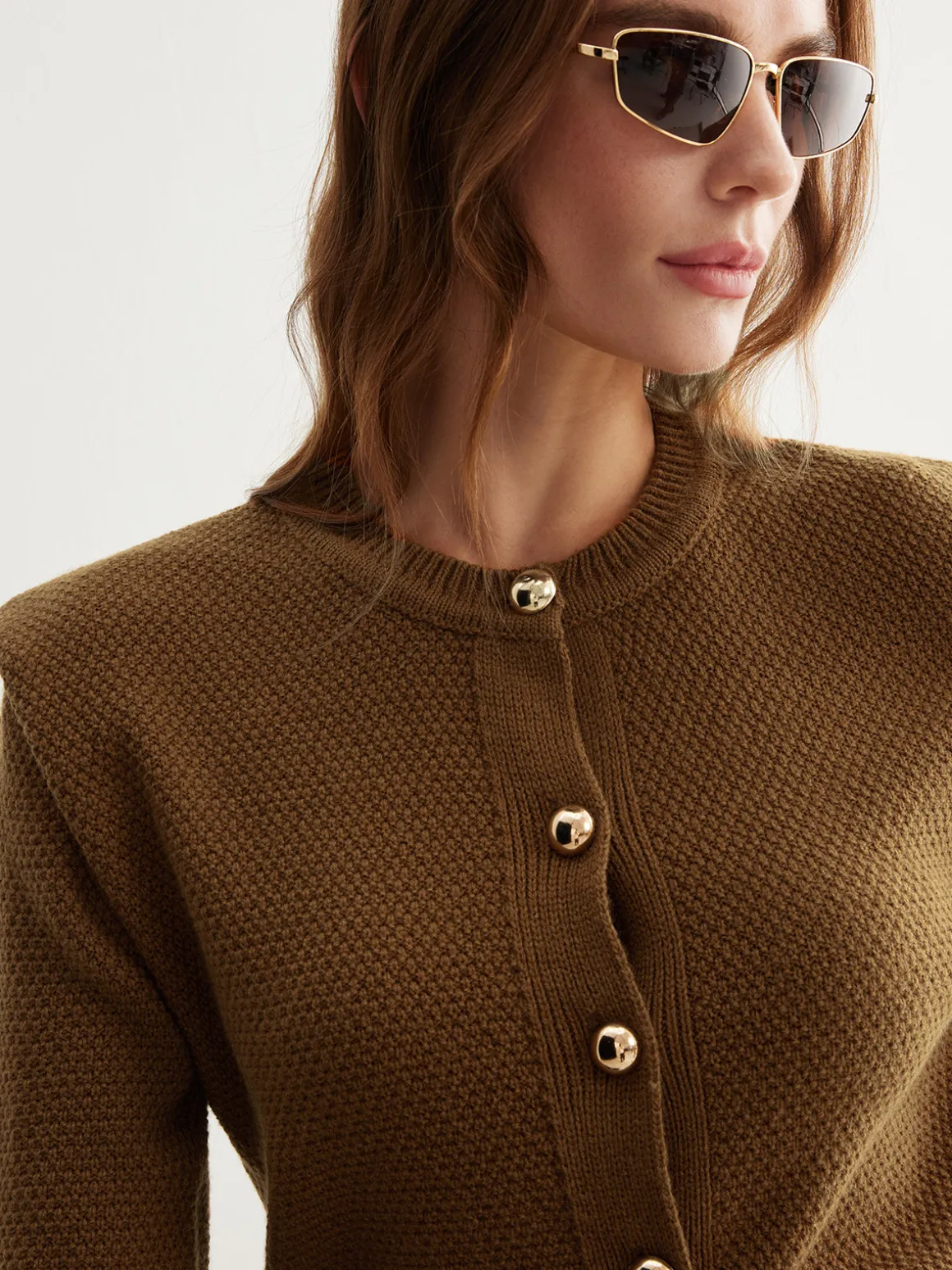 Vintage Wool-Blend Button Down Cardigan
