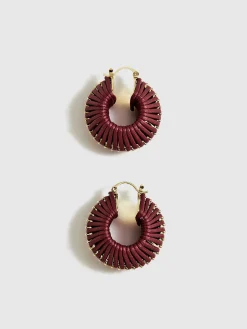 Vintage Woven Chunky Hoop Earrings