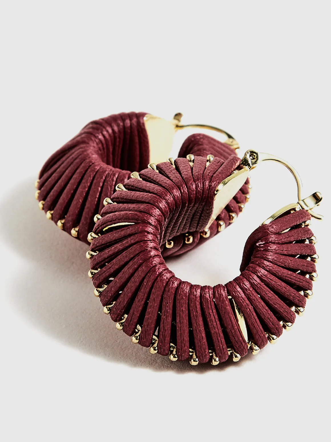 Vintage Woven Chunky Hoop Earrings