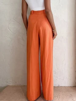 Vitamin C Linen Cotton Wide Leg Pants