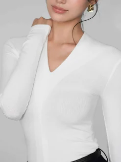 V-Neck Bodycon Jersey T-Shirt