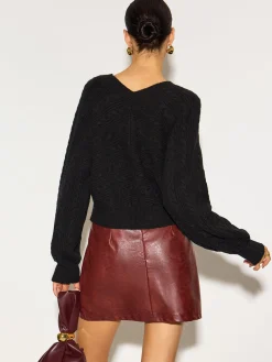 V-Neck Bow Front Twist Cardigan