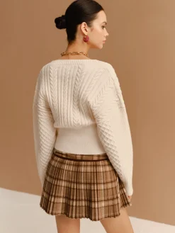 V-Neck Cinched Waist Twist Button Cardigan
