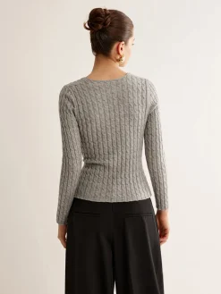V-Neck Criss Cross Knit Top
