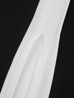 V-Neck Monochrome Long Dress