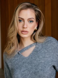 V-Neck Plain Pullover Sweater