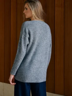 V-Neck Plain Pullover Sweater