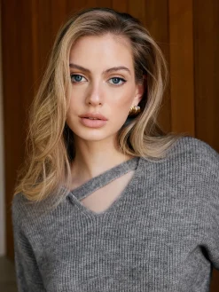 V-Neck Plain Pullover Sweater