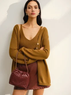 V-Neck Ribbed Sweater Co-ords