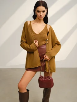 V-Neck Ribbed Sweater Co-ords