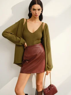 V-Neck Ribbed Sweater Co-ords