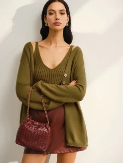 V-Neck Ribbed Sweater Co-ords
