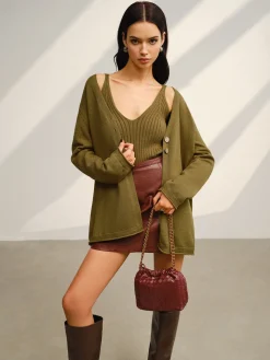 V-Neck Ribbed Sweater Co-ords