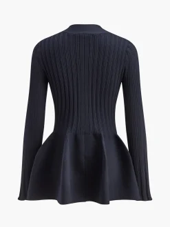 V-Neck Ruffle Button Cardigan