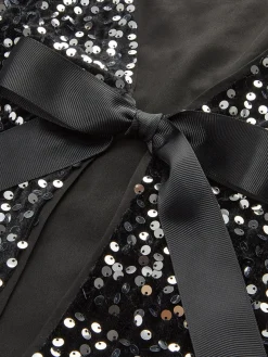 V-Neck Sequins Bow Blouse