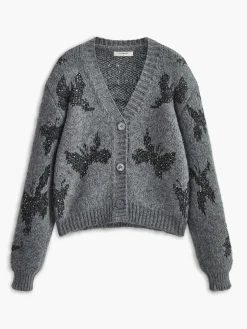 V-Neck Sequins Cardigan