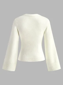 V-Neck Split Button Cardigan
