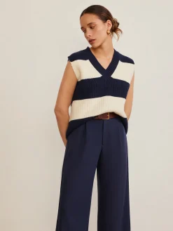 V-Neck Striped Sweater Vest