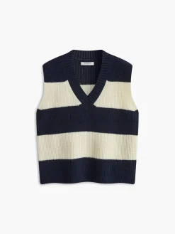 V-Neck Striped Sweater Vest