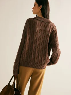 V-Neck Twist Lapel Sweater