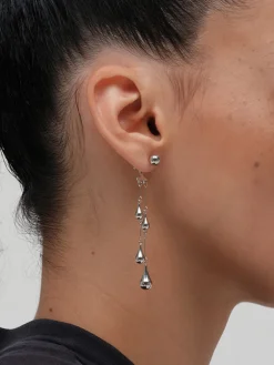 Water Drop Tassel Stud Earrings