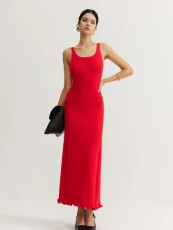 Wave Trim Knit Cami Dress