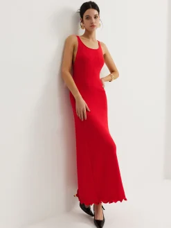 Wave Trim Knit Cami Dress