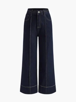 Wide Leg Denim Jeans