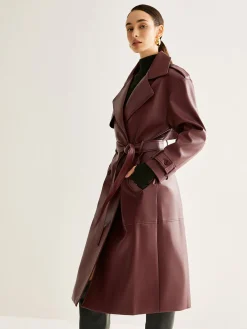 Windproof PU Leather Long Jacket