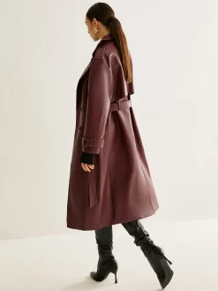 Windproof PU Leather Long Jacket