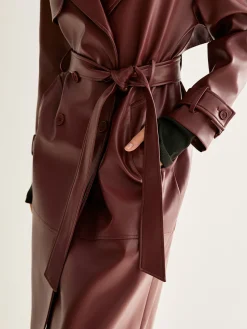 Windproof PU Leather Long Jacket