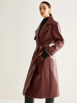 Windproof PU Leather Long Jacket