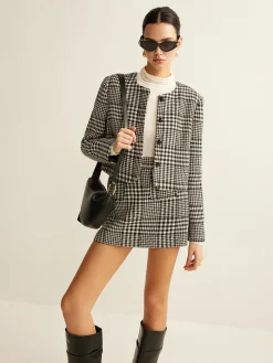 Wool-Blend Checked Blazer