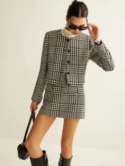 Wool-Blend Checked Blazer