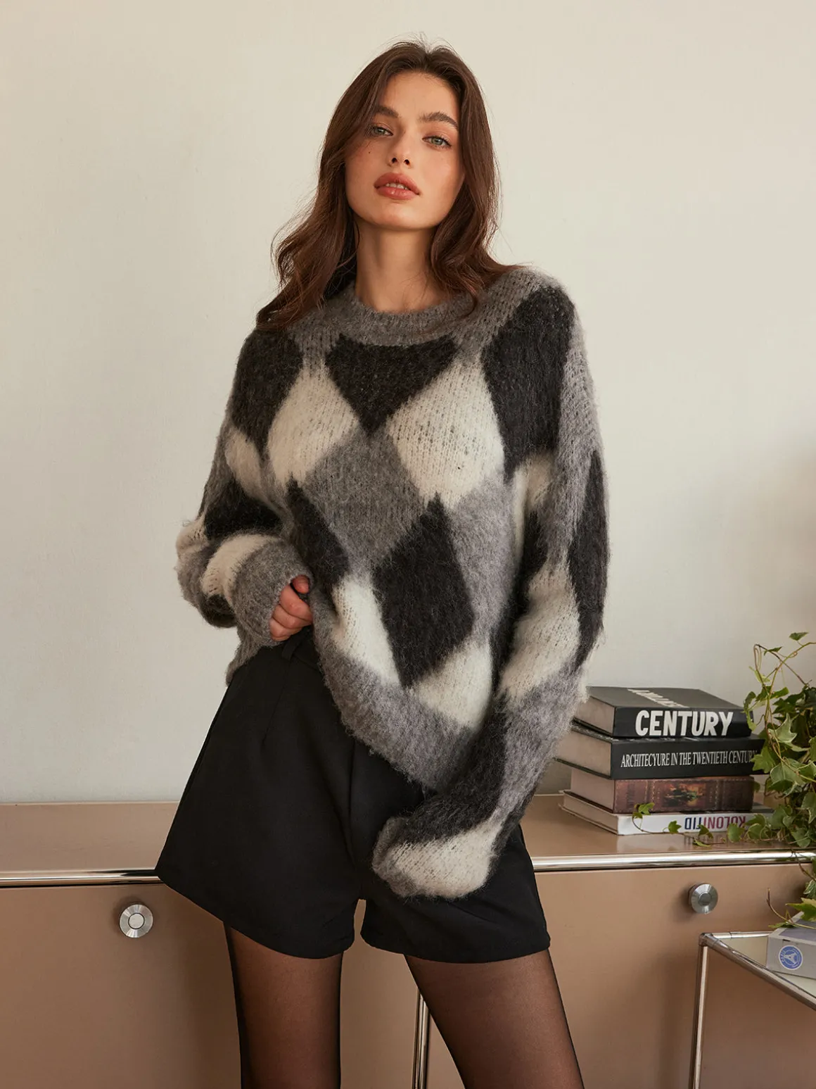 Wool-Blend Color Block Cozy Sweater