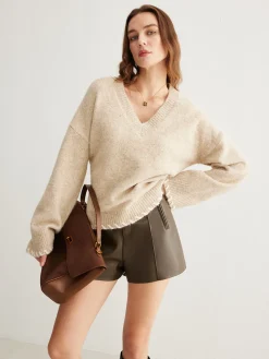Wool-Blend Embroidered Trim Sweater