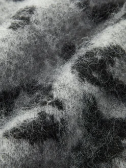 Wool-Blend Leopard Fuzzy Sweater