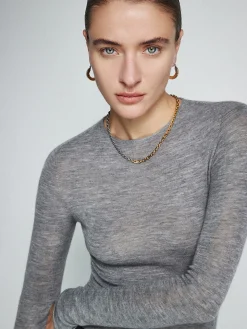Wool-Blend Minimalist Skinny Knit Top