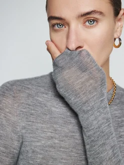 Wool-Blend Minimalist Skinny Knit Top