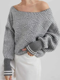 Wool-Blend Off Shoulder Sweater