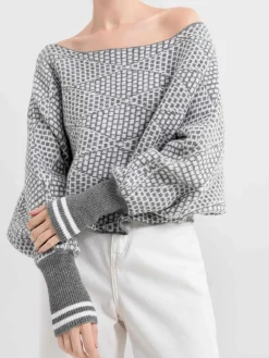 Wool-Blend Off Shoulder Sweater