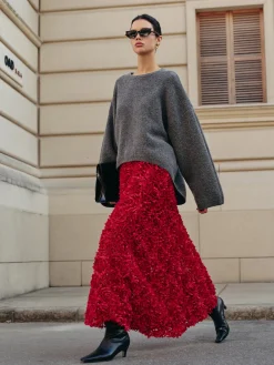 Wool-Blend Plain Pullover Sweater